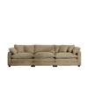 Mid Century Modern Sectional Sofa 3 Seater With Arm And Throw Pillows - Tan - Image 6