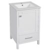 20" Bathroom Vanity With Sink, Soft Close Drawers, Door Organizer, Divider Drawer, Adjustable Foot Pads - White - Image 13