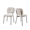 Modern 4 Person Dining Set With Bamboo & Table And Turquoise & Chairs Metal Legs, Space Saving Design - White - Image 9