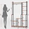 Large Plant Stand Indoor With Grow Light, Tall Plant Shelf, 8 Tiered Heavy Duty Metal Plant Stand, Square Flower Stand Display Rack For Living Room - Walnut / Black - Image 3