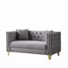2 Seater Deep Seat Sofa, Sofa With Button Nailhead, Square Arm Couches, Furniture For Living Room - Gray - Image 5