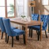 Nikki - Modern, High-End Tufted Solid Wood Contemporary Velvet Upholstered Dining Chair With Wood Legs Nailhead Trim (Set of 2) - Blue - Image 16