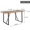 Modern Rustic Industrial Dining Table With Tabletop And Metal Legs For 4 6 Person - Wood - Image 3
