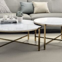 Zaidee - Marble Top Nickel Nesting Table Set - White