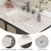 Elegant Marble Vanity Top, 43" Bathroom Vanity With Undermount Sink Sintered Stone, Bianco Carrara Venato - White - Image 8