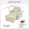 Multifunctional Lazy Person Sofa Recliner With Storage, Cell Phone Bracket Chenille - Beige - Image 3