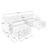 Elegant Textured 3 Seater Sofa Set With Ottoman And Throw Pillows Frame - Burnt Orange - Image 2