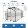 6X10 Ft Polycarbonate Greenhouse Raised Base And Anchor Aluminum Heavy Duty Walk-In Greenhouses For Outdoor Backyard In All Season - Black - Image 8