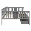 Full Size Daybed With 2 Drawers, Slat Support - Gray - Image 5