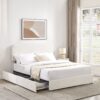 Liv - Queen Upholstered Platform Bed With Patented 4 Drawers Storage - Ivory Boucle - Image 2