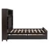 Full Size Bed With All In One Cabinet, Shelf And Sockets, Twin Size Trundle - Espresso - Image 2