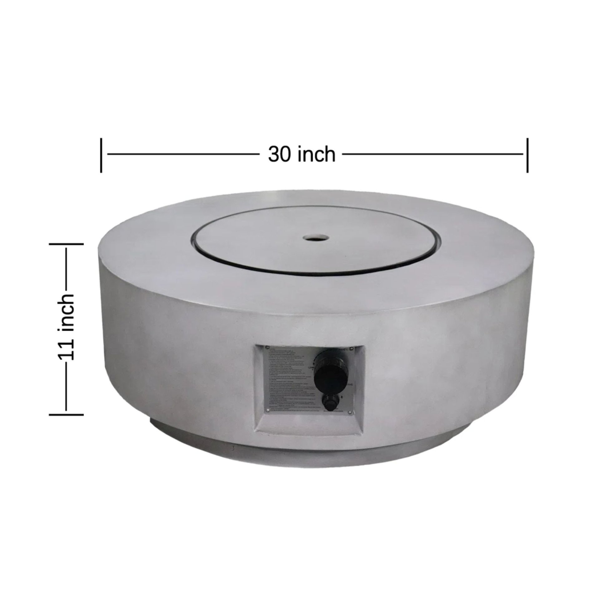 Reinforced - Propane / Gas Outdoor Fire Pit Table With Lid - Gray / White - Image 3