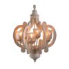 Farmhouse Chandelier, 6 Light Wood Chandelier Pendant Light Fixture With Adjustable Chain For Dining Room Living Room Entryway, Bulb Not Included - Cream - Image 3