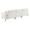 L Shaped Convertible Sectional Sofa 4 Seat Tufted Couch Set With Two Tone Adjust Legs Cloud Movable Ottoman - White - Image 7