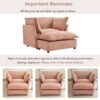 Modern Cozy Upholstered Armchair Sofa With Movable Ottoman, Wide Seat And Curved Armrests - Pink - Image 8