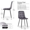 Mid Century Gray Velvet Dining Chairs For Kitchen Living Room Dining Chair (Set of 4) - Gray - Image 2