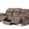 Zubaida - Two Tone Velvet Recliner Sofa With USB Port Drop Down Table - Chocolate - Image 3