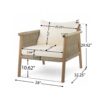 Modern Outdoor Woven Lounge Chair With Solid Wood Frame And Polyester Cushions - Teak - Image 3