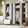 6 Door Wardrobe With Shelves And Drawers - Natural - Image 12
