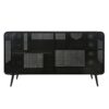 Modern Spacious Cat House With Tempered Glass And Iron Frame For Living Room - Black / Brown - Image 7