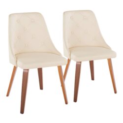 Giovanni - Contemporary / Dining Chair (Set of 2) - Walnut / Cream