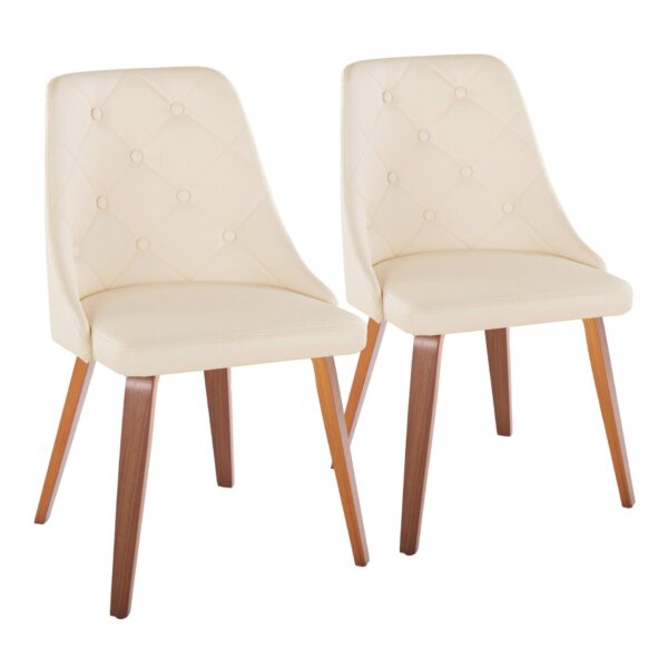 Giovanni - Contemporary / Dining Chair (Set of 2) - Walnut / Cream