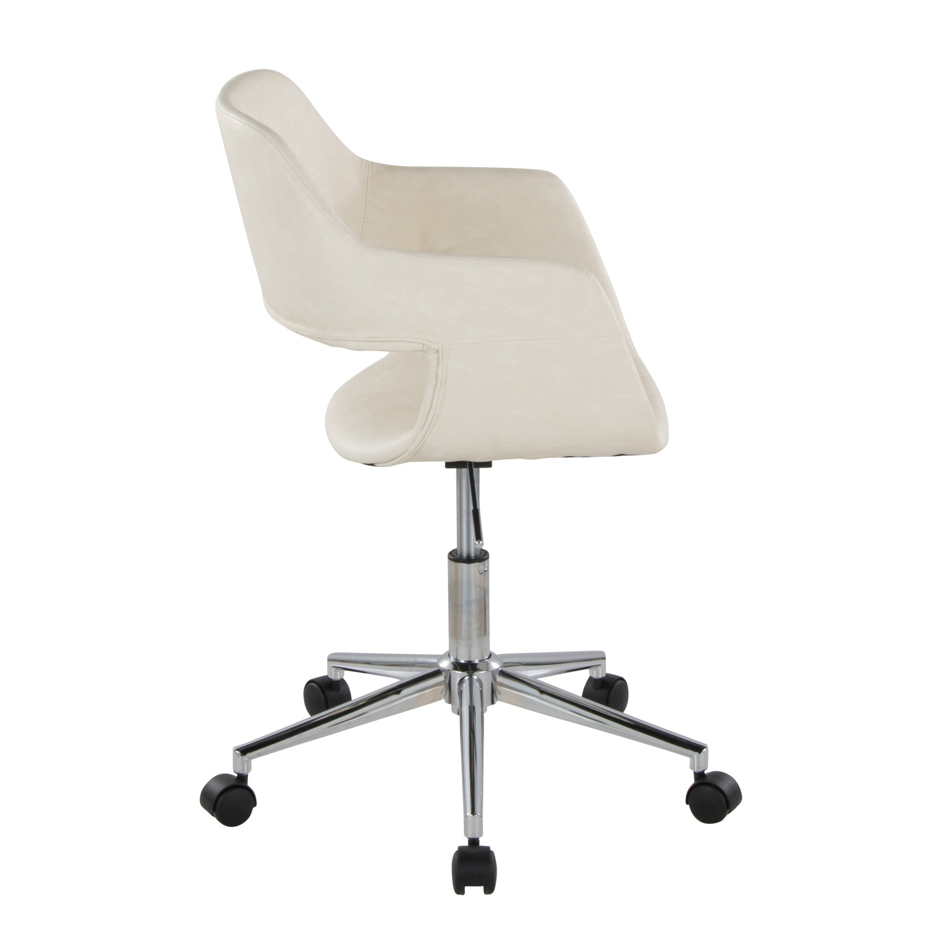 Margarite - Contemporary Task Chair - Chrome / Cream - Image 2