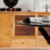 Mid-Century Dining Table For 4 - 6 People With Round MDF Table Top, Pedestal Dining Table, End Table Leisure Coffee Table, Cross Leg - Black - Image 4