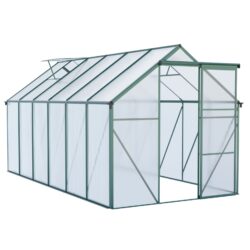 6X12 Ft Polycarbonate Greenhouse Raised Base And Anchor Aluminum Heavy Duty Walk-In Greenhouses For Outdoor Backyard In All Season - Green
