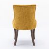 Ultra Side Dining Chair, Thickened Fabric Chairs With Neutrally Toned Solid Wood Legs, Bronze Nail Head (Set of 2) - Golden Yellow - Image 7