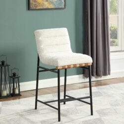 Lahni - Boucle Counter Height Chair - White