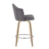 Ahoy - Mid-Century Modern Fixed Height Counter Stool With Zebra Legs / Round Chrome Footrest (Set of 2) - Gray - Image 3