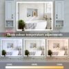 LED Bathroom Vanity Mirror, Wall Mounted Adjustable White / Warm / Natural Lights Anti-Fog Touch Switch With Memory Modern Smart Large Bathroom Mirrors - Silver - Image 10