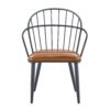 Industrial Inspired Upholstered Dining Chair Set With Metal Legs (Set of 2) - Brown - Image 8