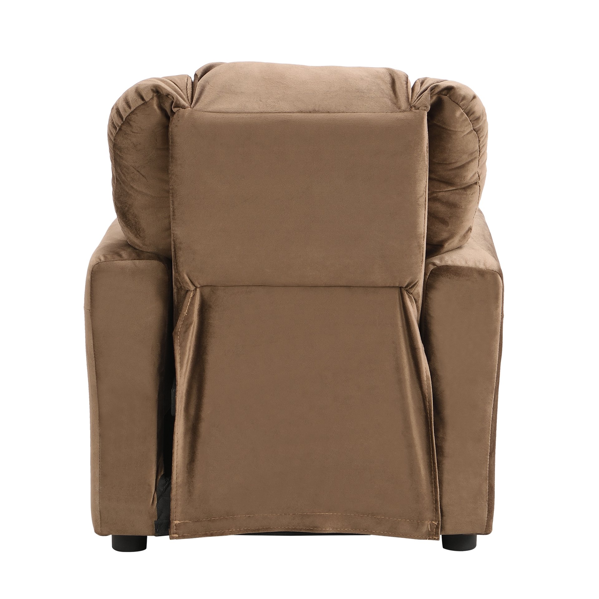 Kids Recliner Chair, Kids Upholstered Couch With One Cup Holder, Toddlers Recliner With Headrest And Footrest - Brown - Image 9