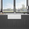 Sink 33" Double Bowl Kitchen Sink With Deep Bowls And Grids - White - Image 7