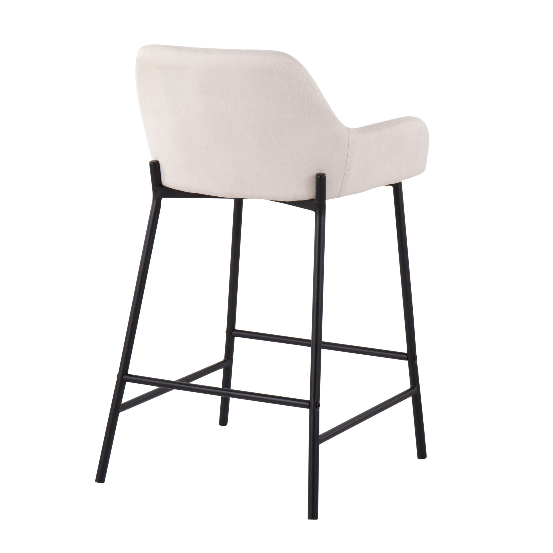 Daniella - Industrial Fixed Height Counter Stool (Set of 2) - Black / Cream - Image 4
