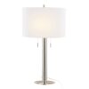 Master - 29" Contemporary Table Lamp (Set of 2) - Polished Nickel / White - Image 3
