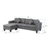 Modern Sectional Sofa Set With L Shape Chaise Lounge, Cup Holder, 4 Seat - Gray - Image 3