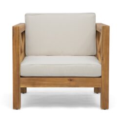 Brava - Modern Club Chair With Water Resistant Cushions - Beige
