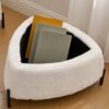 Upholstered Storage Ottoman Set With Metal Legs Coffee Table With Reversible Lid - Ivory - Image 11