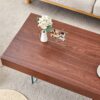 Coffee Table With Tempered Glass Legs.Density Board Sticker, Reinforced Glass Legs - Walnut - Image 10