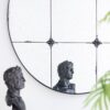 Traditional Decor Style Round Antique Glass Wall Mirror, Wall Decor For For Bathroom Entryway Console Lean Against Wall - Black - Image 9