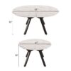 Modern Extendable Circular Dining Table With Top And Metal Legs For 4 - 6 Persons - White - Image 3