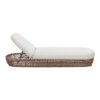 Willow - Sunbrella Upholstered Woven Patio Lounger, Wicker Frame - Wheat Beige / Golden Brown - Image 3