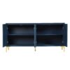Modern 4 Door Sideboard With Creative Carved Surface And Adjustable Shelves - Light Blue - Image 8