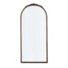 Hand Carved Rose Antique Mirror Frame, Large Arch Mirror Wall Decor For Living Room, Bathroom, Entryway - Brown - Image 2