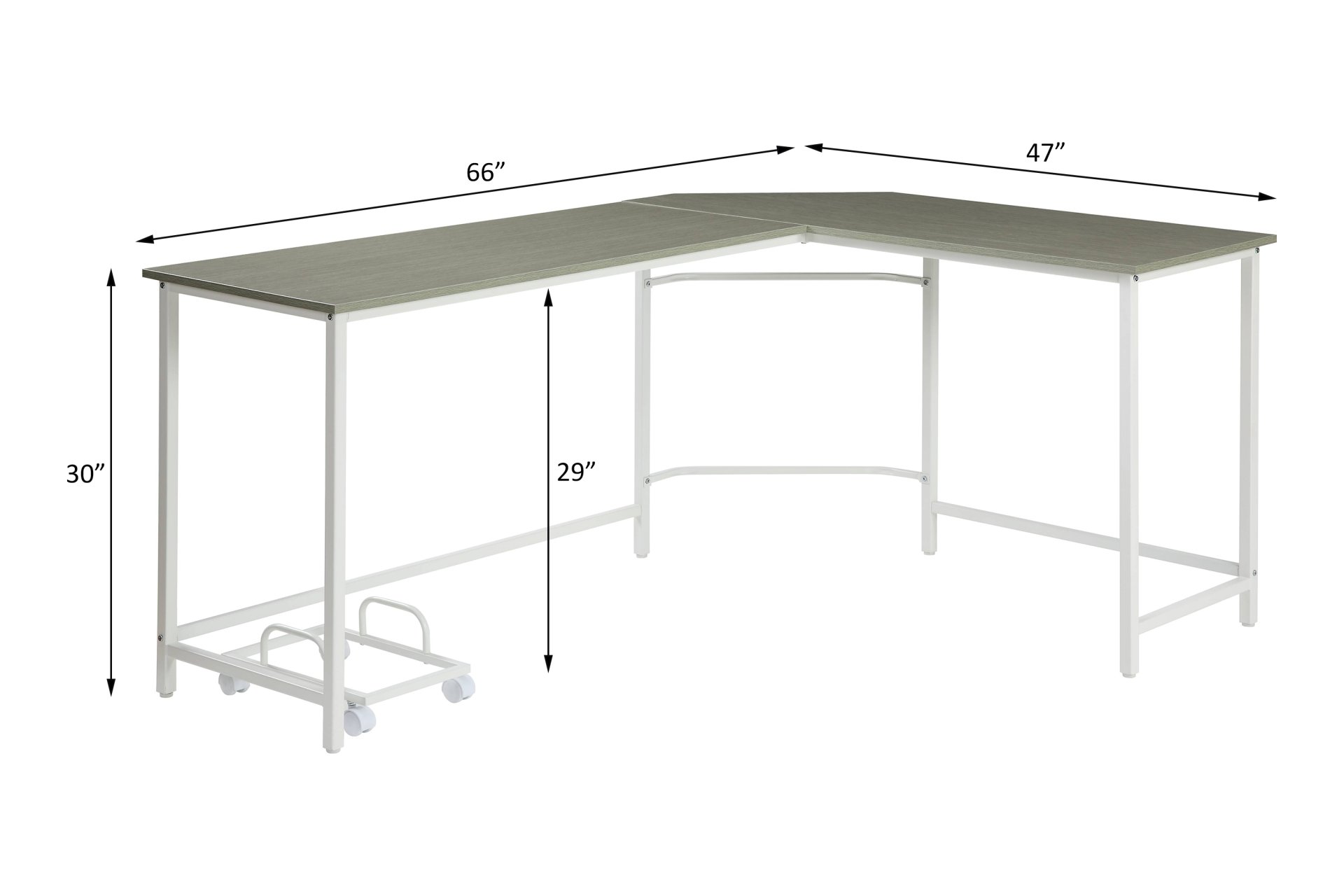 Bambina - Computer Desk - Gray / White - Image 5