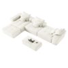 Modern Oversized Modular Sectional Sofa, Sparkling Fabric Soft Cushion Sofa With 6 Pillows, 6 Pieces Diy Combination Tufted Sofa, No Assembly Required - Beige - Image 20