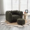 Soft Bean Bag Chair With High Resilient Foam (Chips) - Olive Green - Image 14